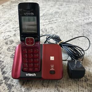 Vtech Digital Handset Cordless Phone System CS6519-16 Red